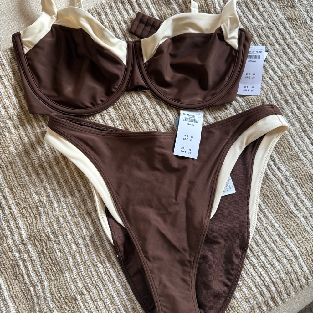 Abercrombie & Fitch Brown and Cream Bikini